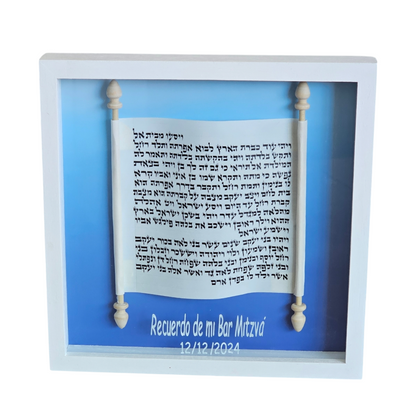 French type painting with handwritten parchment mounted as Torah