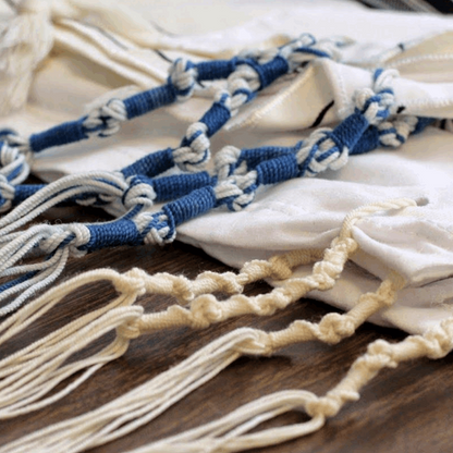 Juego de Tzitzit Blanco + Hilo Celeste (Ptil Tjelet) + Colocación