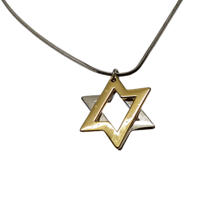 Silver Chain With Opaline Magen David Pendant