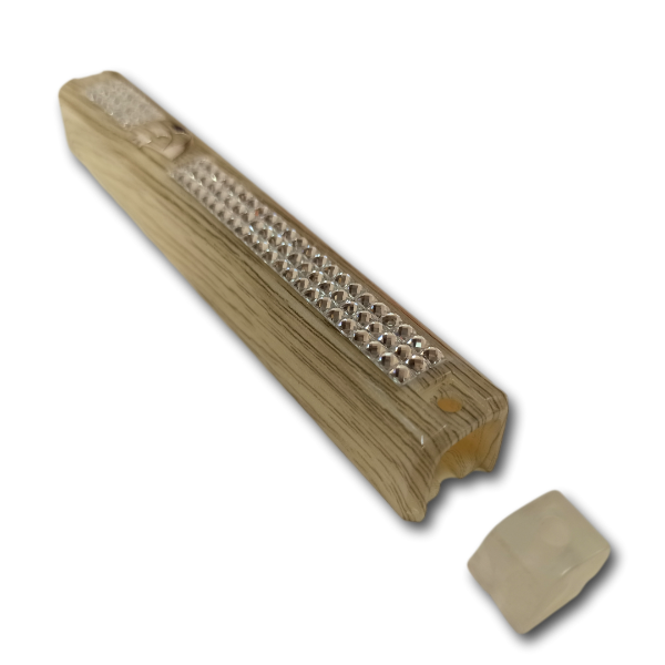 Wood-like Plastic Mezuzah Box (Bait) with Design Suitable for 12 cm Exterior.